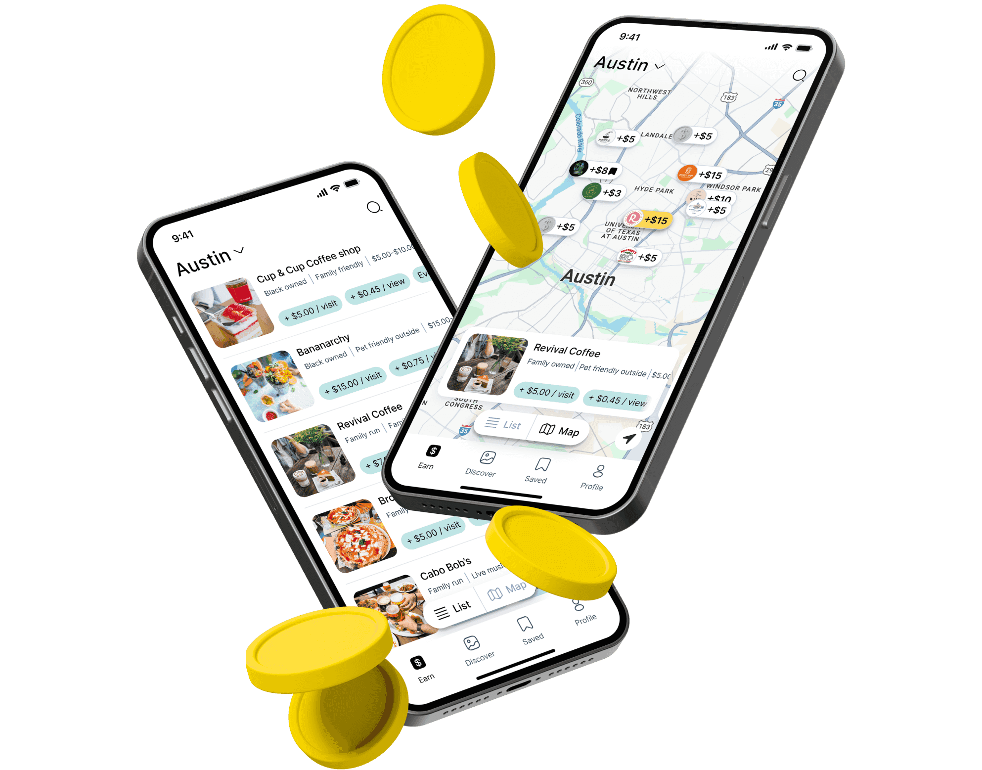 get rewards for visiting your favorite places nearby