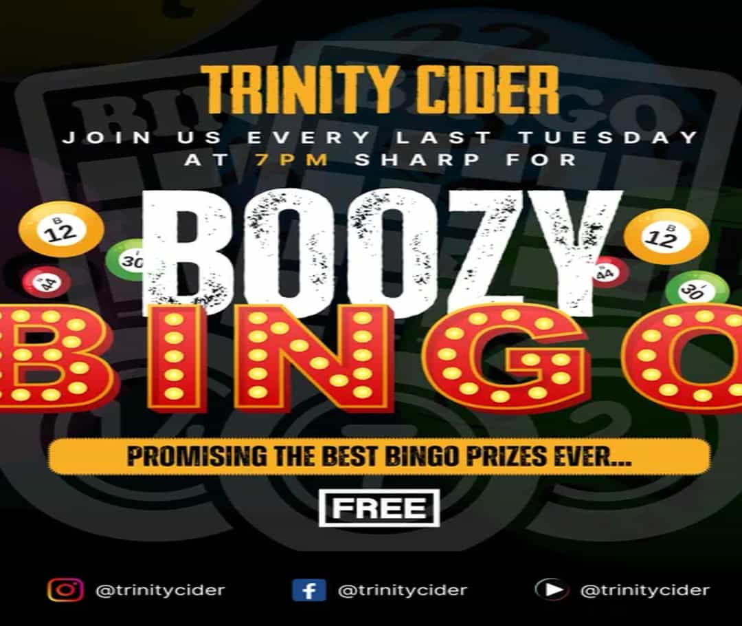 Join us EVERY LAST TUESDAY of the month for BOOZY BINGO!