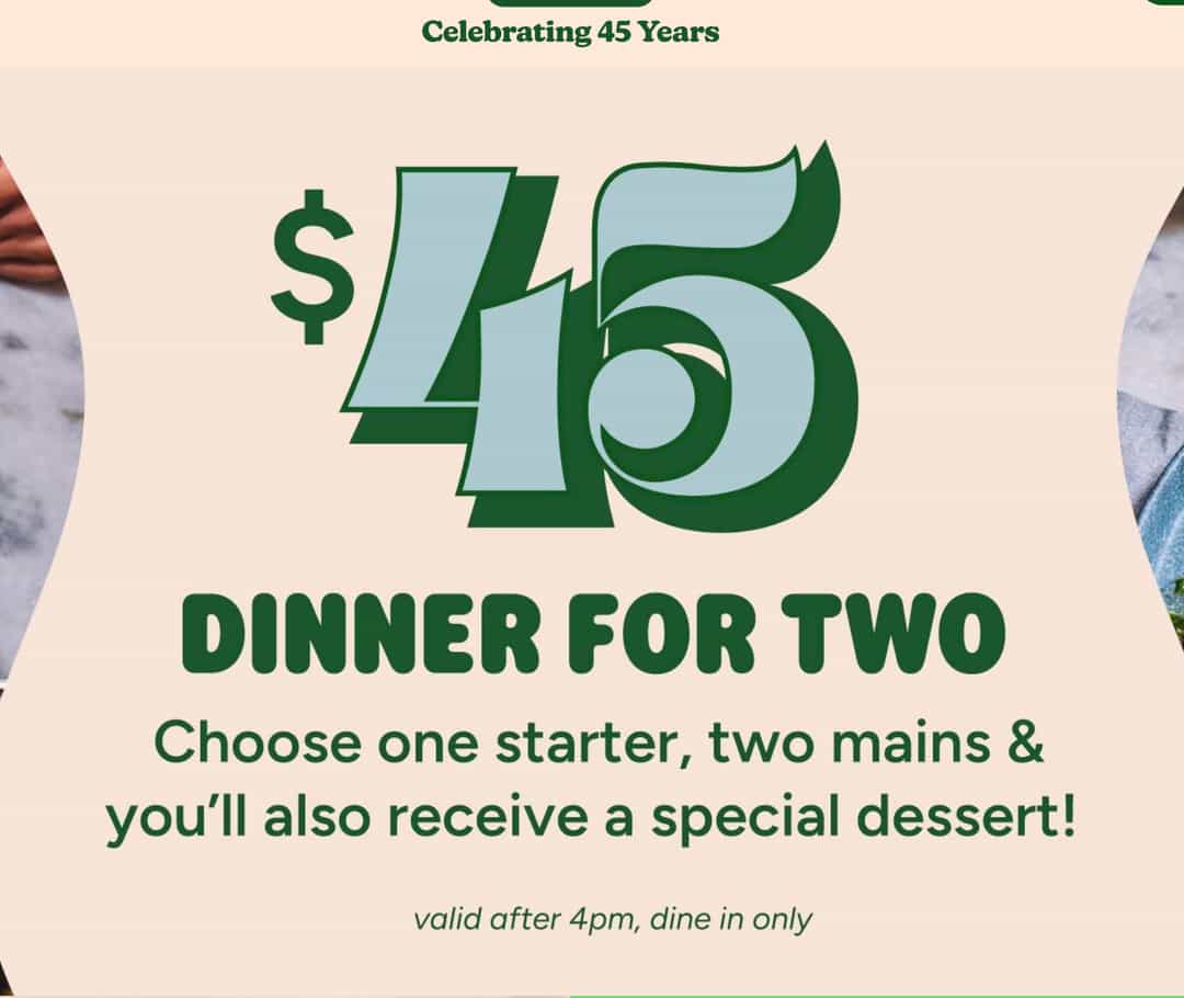 $45 Dinner for Two